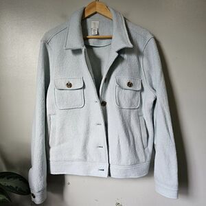 LIKE NEW NEVER WORN JOIE BABY BLUE SHACKET WOOL BLEND SIZE XL